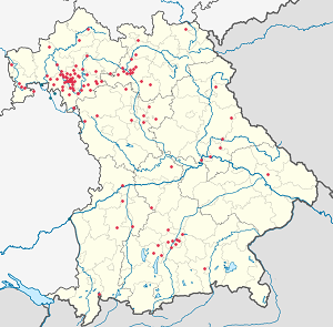 Karte von Bayern mit Markierungen für die einzelnen Unterstützenden