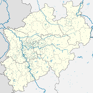 Mapa Nadrenia Północna-Westfalia ze znacznikami dla każdego kibica