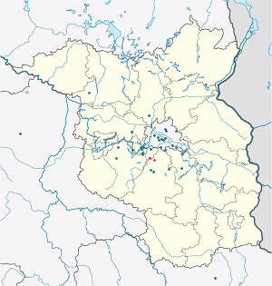 Map of Ludwigsfelde with markings for the individual supporters
