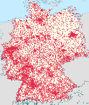 Karte von Deutschland mit Markierungen für die einzelnen Unterstützenden