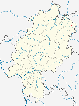 Kaart van Eschwege met markeringen voor elke ondertekenaar