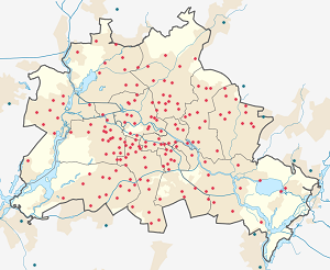 Mapa města Berlín se značkami pro každého podporovatele 