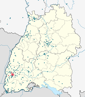 Karte von Freiburg im Breisgau mit Markierungen für die einzelnen Unterstützenden