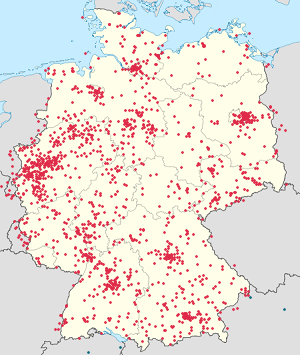Kort over Tyskland med tags til hver supporter 