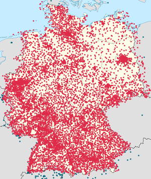 Karte von Deutschland mit Markierungen für die einzelnen Unterstützenden