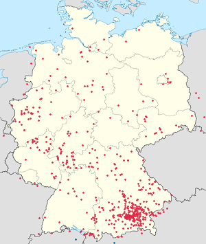 Map of Germany with markings for the individual supporters