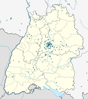 Map of Stuttgart-Süd with markings for the individual supporters