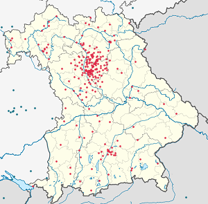 Karte von Bayern mit Markierungen für die einzelnen Unterstützenden