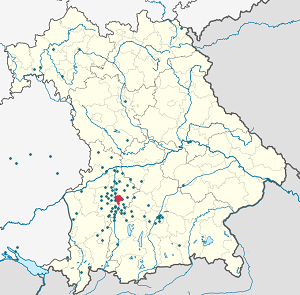 Map of Augsburg with markings for the individual supporters