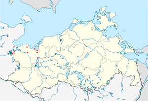 Zemljevid Nordwestmecklenburg z oznakami za vsakega navijača