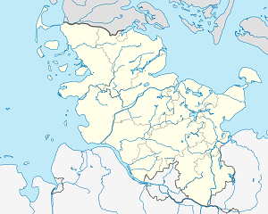Harta lui Nordfriesland cu marcatori pentru fiecare suporter