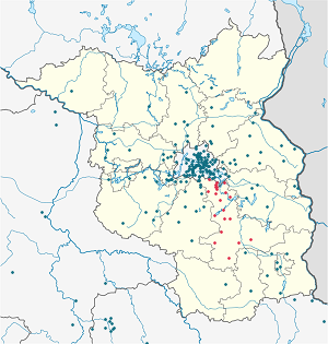 Map of Dahme-Spreewald District with markings for the individual supporters