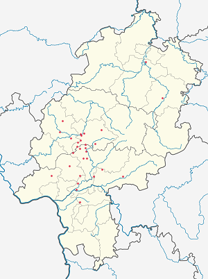 Karte von Hessen mit Markierungen für die einzelnen Unterstützenden