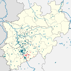 Map of Rhein-Sieg District with markings for the individual supporters