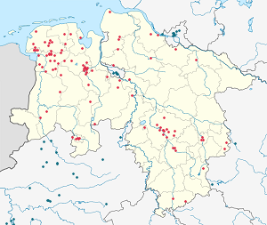 Karte von Niedersachsen mit Markierungen für die einzelnen Unterstützenden