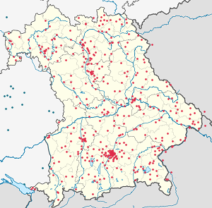 Carte de Bavière avec des marqueurs pour chaque supporter