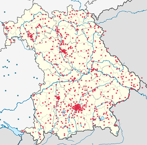 Karte von Bayern mit Markierungen für die einzelnen Unterstützenden