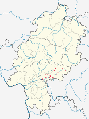 A(z) Main-Kinzig járás térképe címkékkel minden támogató számára