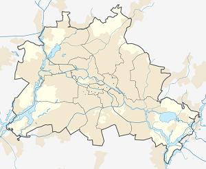 Mapa mesta Friedrichshain-Kreuzberg so značkami pre jednotlivých podporovateľov