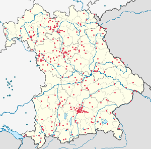 Карта Бавария с тегами для каждого сторонника