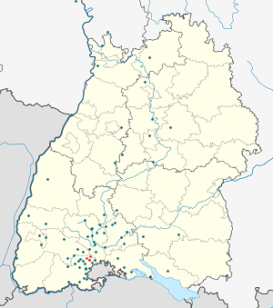Karte von Wutach mit Markierungen für die einzelnen Unterstützenden