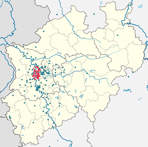 Map of Duisburg with markings for the individual supporters