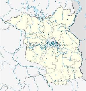 Mapa města Hoppegarten se značkami pro každého podporovatele 