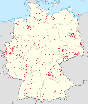 Kort over Tyskland med tags til hver supporter 