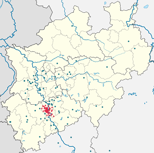 Map of Cologne with markings for the individual supporters
