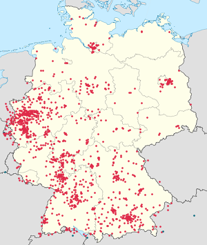 Harta zonei Germania cu markeri pentru fiecare susținător