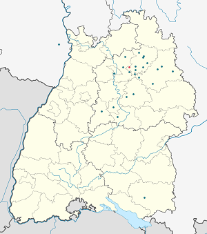 Mapa města Bretzfeld se značkami pro každého podporovatele 