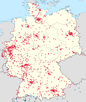 Karte von Deutschland mit Markierungen für die einzelnen Unterstützenden