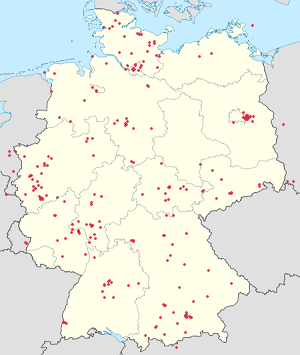 Karte von Deutschland mit Markierungen für die einzelnen Unterstützenden