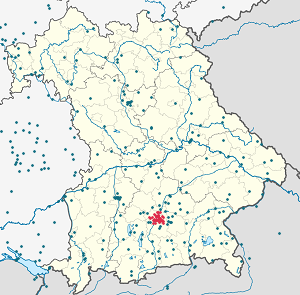 Karte von München mit Markierungen für die einzelnen Unterstützenden