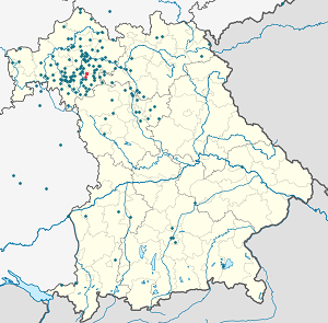 各サポーターのマーカーが付いた Volkach (VGem) の地図