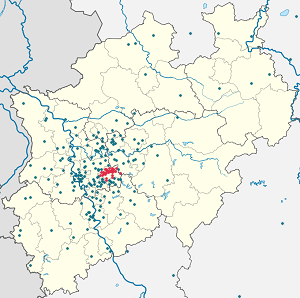 Karte von Wuppertal mit Markierungen für die einzelnen Unterstützenden
