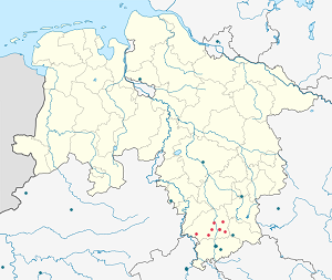 Map of Northeim with markings for the individual supporters