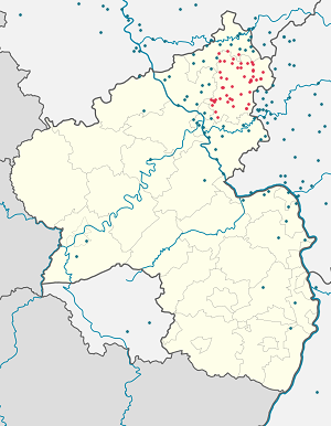 Zemljevid Westerwaldkreis z oznakami za vsakega navijača