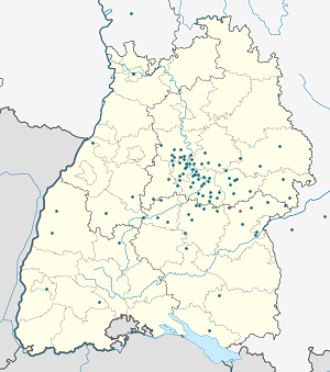 Карта на Laichingen с маркери за всеки поддръжник