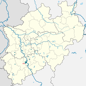 Mapa de Rhein-Erft-Kreis com marcações de cada apoiante