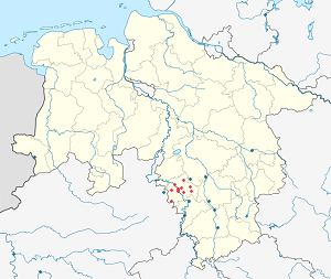 Karte von Landkreis Hameln-Pyrmont mit Markierungen für die einzelnen Unterstützenden