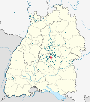 Map of Reutlingen with markings for the individual supporters