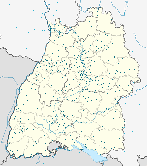 Mapa mesta Bádensko-Württembersko so značkami pre jednotlivých podporovateľov