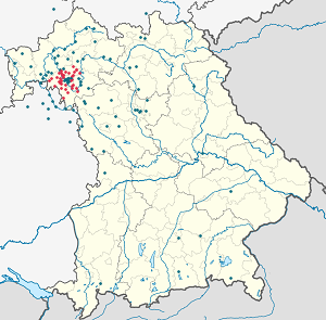 Map of Würzburg with markings for the individual supporters