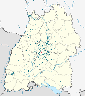 Map of Ammerbuch with markings for the individual supporters