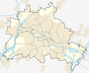 Mapa mesta Treptow-Köpenick so značkami pre jednotlivých podporovateľov