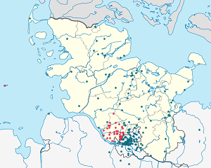 Map of Pinneberg with markings for the individual supporters