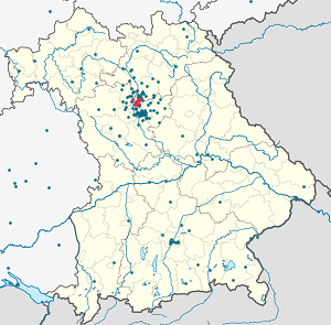 Karte von Erlangen mit Markierungen für die einzelnen Unterstützenden