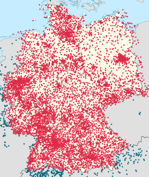 Karte von Deutschland mit Markierungen für die einzelnen Unterstützenden