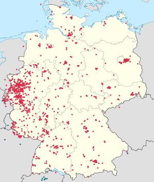 Carte de Allemagne avec des marqueurs pour chaque supporter